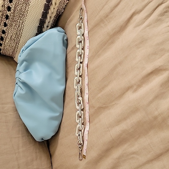 INC (International Concepts) Clutch/Shoulder/hand Bag, teal Chain handle - Picture 8 of 13